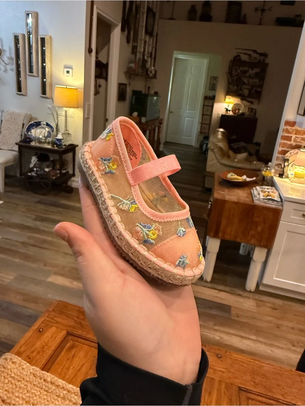 Girls Pink Floral Canvas Cat & Jack Espadrilles